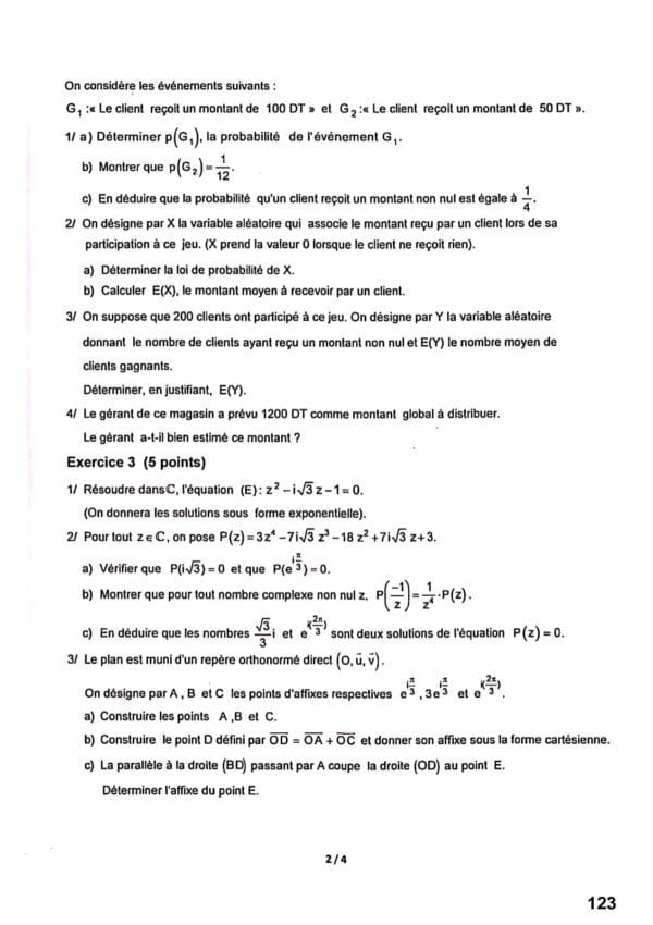 [Z3new]- Epreuves Maths bac corrigées (2009-2024), Bac Sciences Exp.