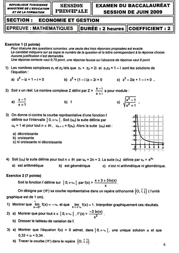 [Z5new]- Maths- Épreuves bac éco corrigées (2009-2024)