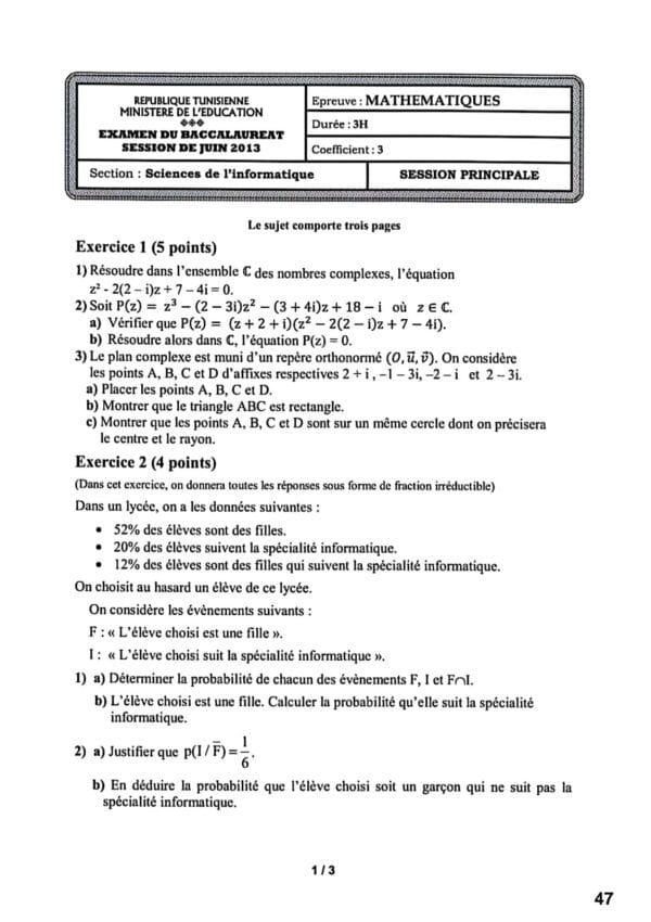 [B6new]- Maths- Epreuves bac informatique corrigées (2009-2024)