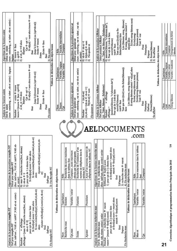 [B8new]- Algorithme et programmation- Epreuves bac info corrigées (2009-2024)