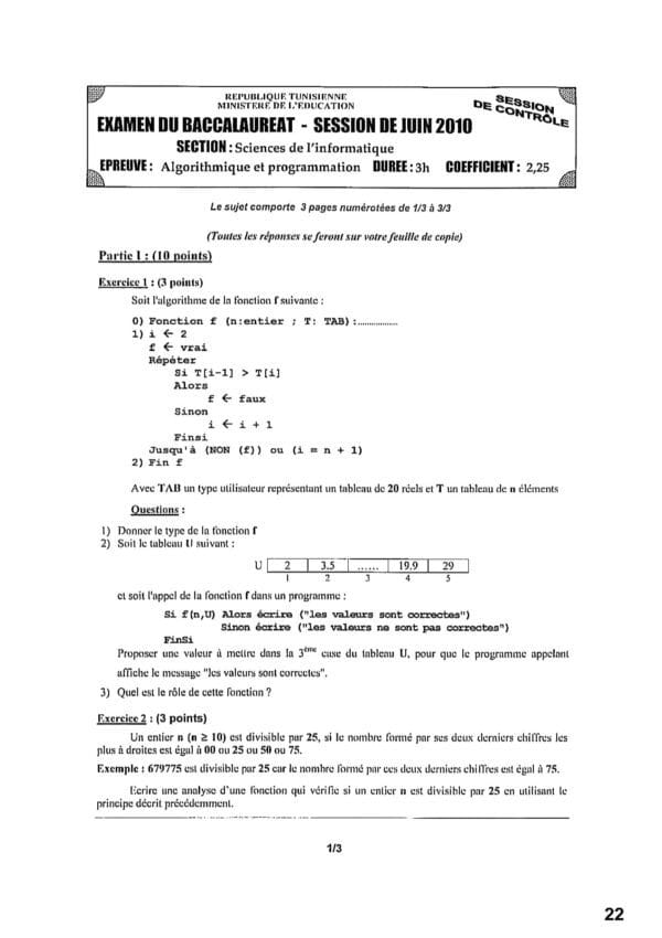 [B8new]- Algorithme et programmation- Epreuves bac info corrigées (2009-2024)