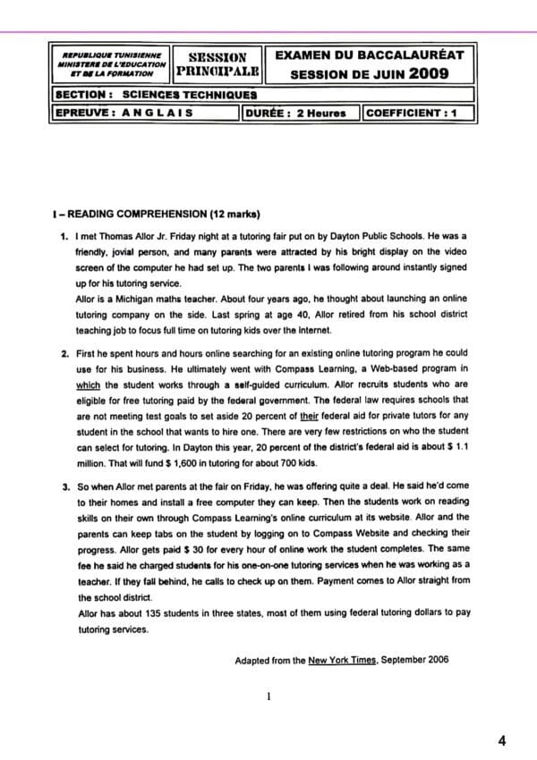 [W6new]- Anglais- Epreuves Bac Technique corrigés (2009-2024)