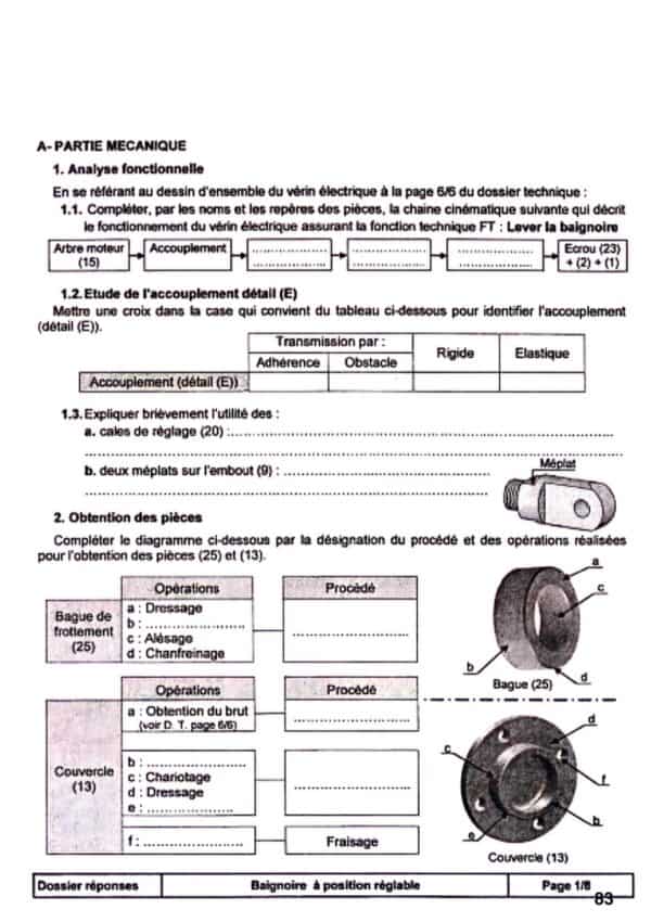 [K10new]- Epreuves bac corrigées - Mécanique et Electrique- 2014-2024