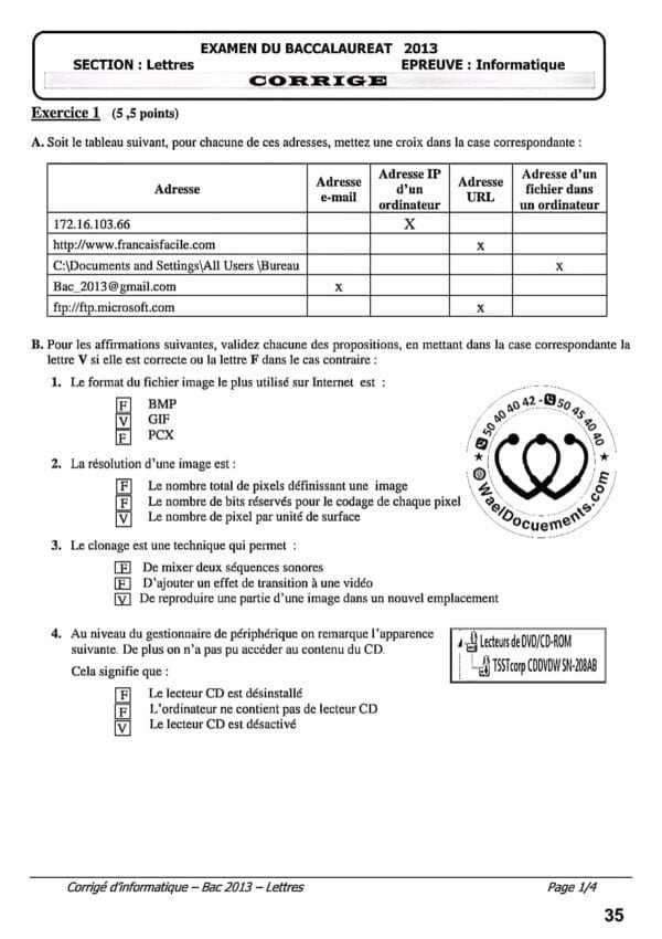 [L13new]- Informatique- Epreuves bac lettres corrigés (2009-2024)