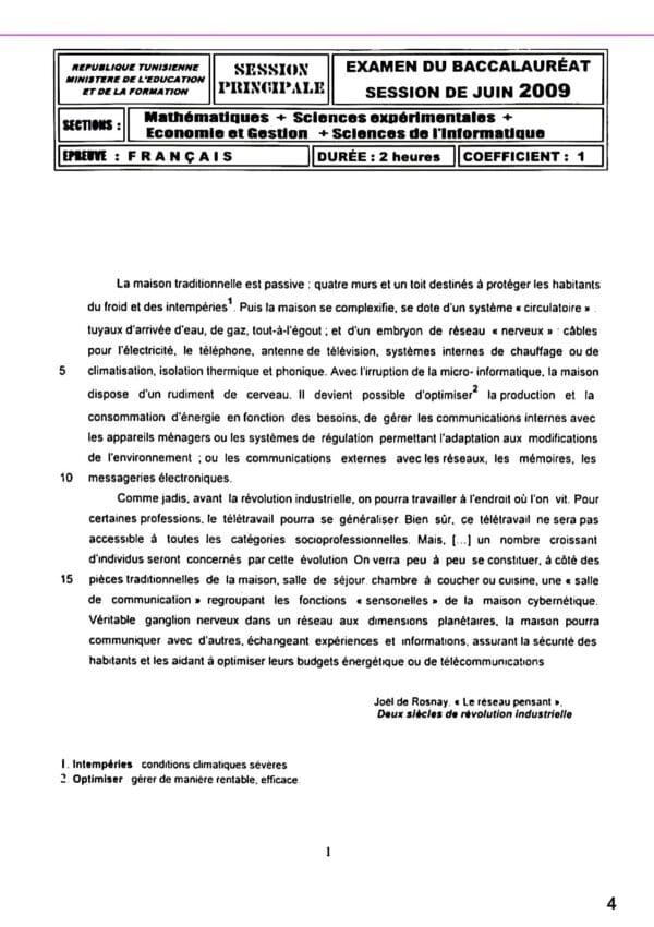 [W3new]- Français- Epreuves bac  corrigées - (2009-2024) Sections Sciences Exp, Maths, Info, Eco