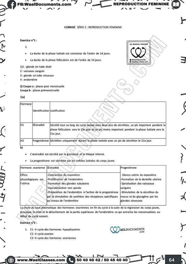 [S4new] SVT- Exercices niveau moyen et exercices d'analyse corrigés- Bac sciences