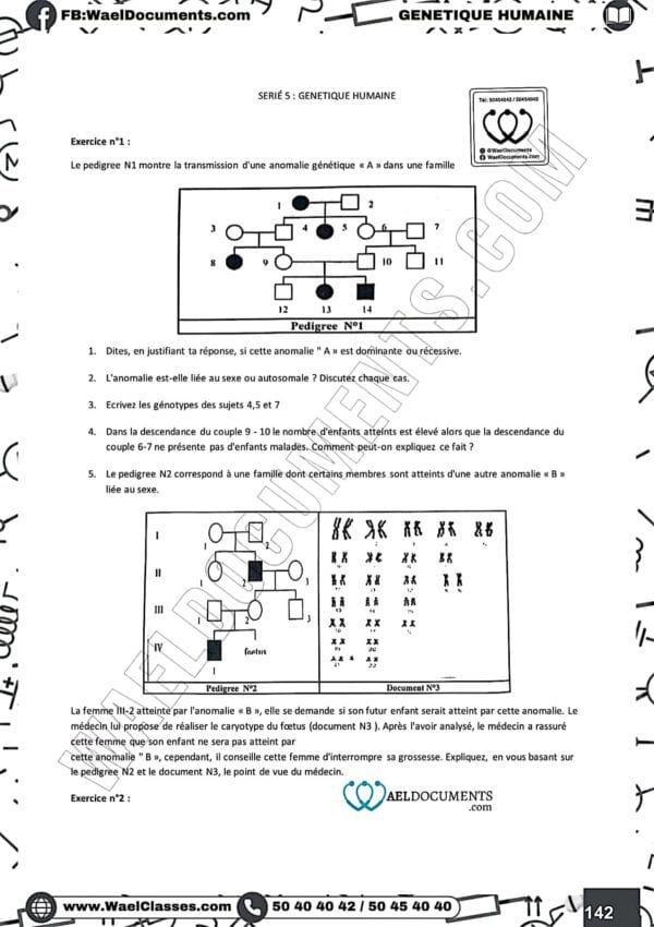 [S4new] SVT- Exercices niveau moyen et exercices d'analyse corrigés- Bac sciences