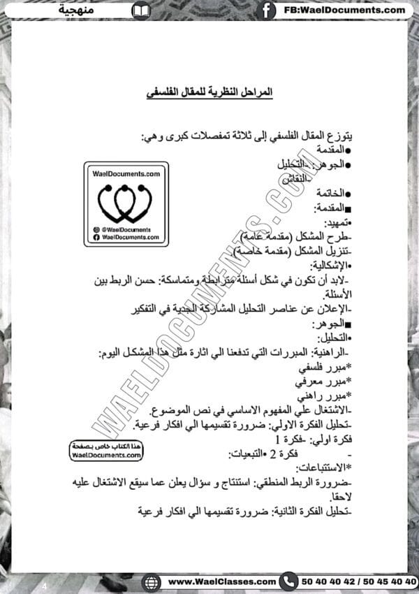 [L4new]باكالوريا اداب -فلسفة-مواضيع بالاصلاح مع المنهجية جميع المحاور