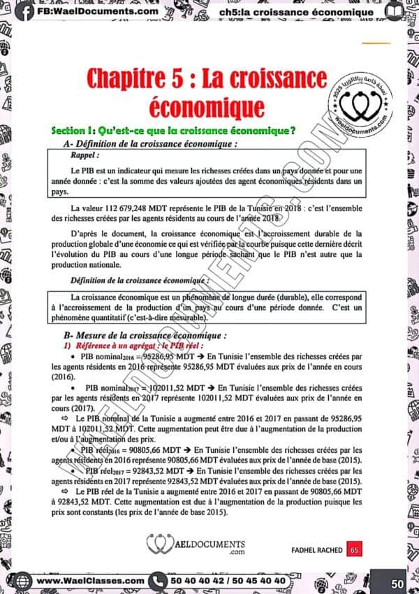 [E1new] économie-cours détaillé réaliser par Mr. Rached-Bac Economie