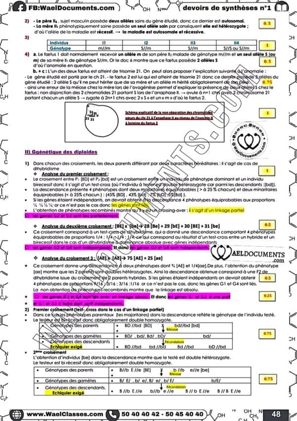 [S7new] SVT- Devoirs pilote Sfax corrigés en détail-Bac sciences