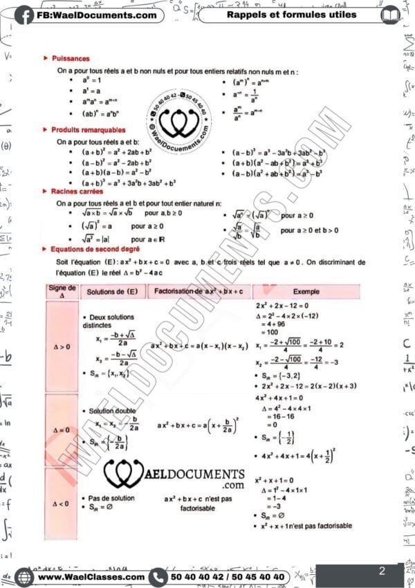 [G5new] Mathématique- Cours et résumés tous les chapitres- Bac économie