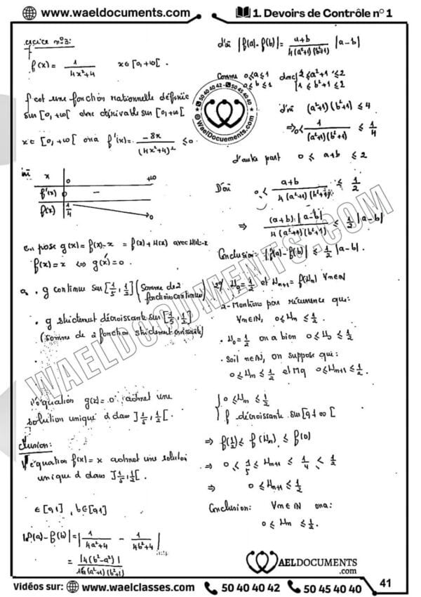 [H2new] Mathématiques- Devoirs Pilotes corrigés- Bac maths