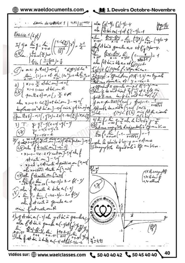 [H3new] Mathématiques- Devoirs pilote Sfax corrigés- Bac math