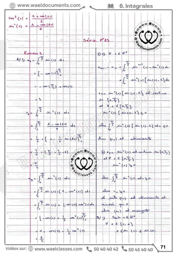 [H4new] Mathématiques- Séries pilote Sfax corrigés- Bac math