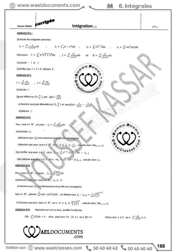 [H5new] Mathématiques-Tome1: Séries d'analyse corrigés- Bac math