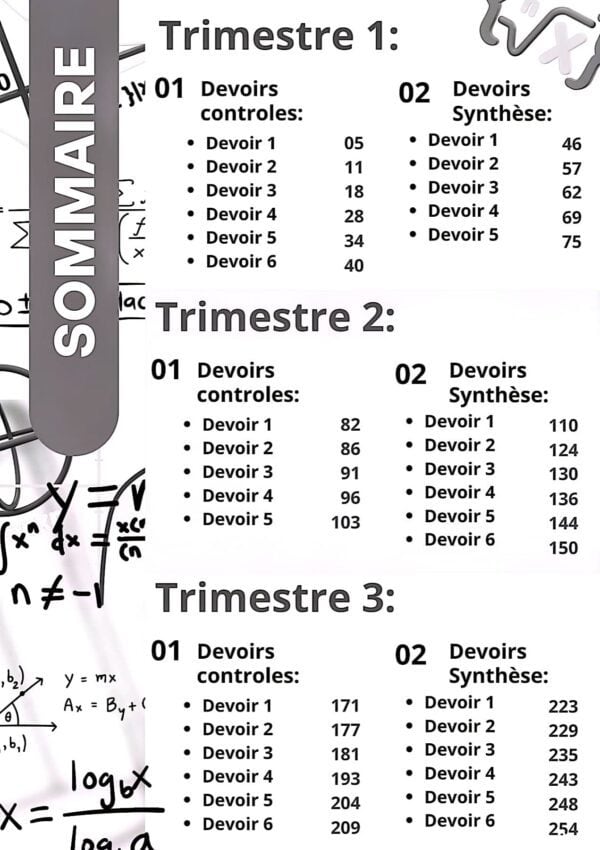 [M4new] Mathématiques- Devoirs autres pilotes corrigés- Bac sciences