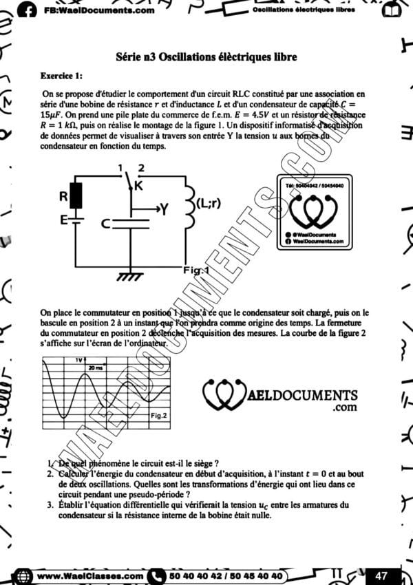 [P4new] Physique- Exercices niveau excellent corrigés- Bac sciences