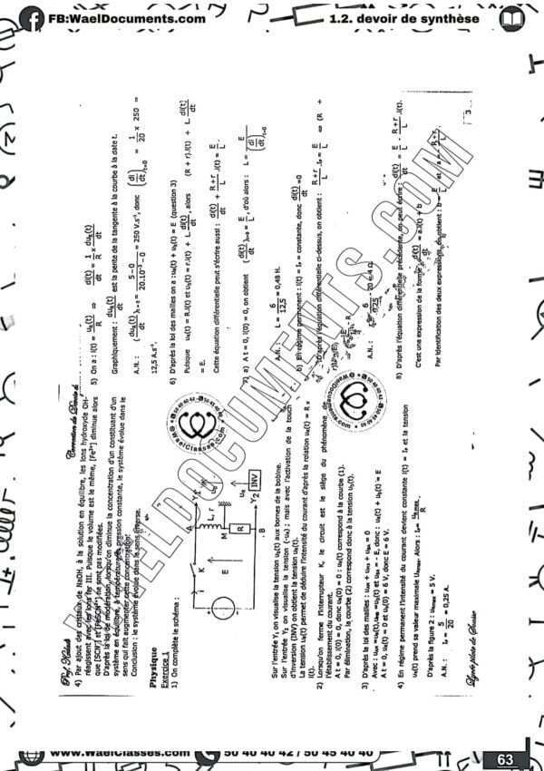 [P6new] Physiques- Devoirs autres Pilotes corrigés- Bac sciences