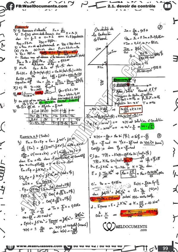 [P6new] Physiques- Devoirs autres Pilotes corrigés- Bac sciences