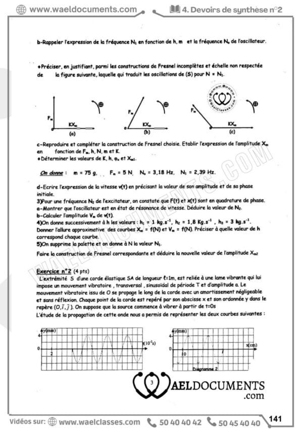 [V4new] Physiques- Exercices niveau excellent corrigés- Bac maths